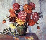 Frances Hudson Storrs Dahlias oil painting artist